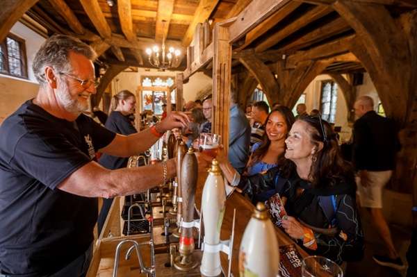 Beer being served at the Merchant Adventurers’ Charity Beer Festival